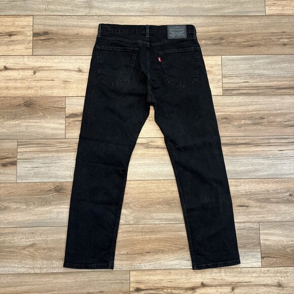 Men's Levis 505 Regular Fit Denim Jeans SZ 33x30 Black Stretch Modern Red Tab - Picture 7 of 12